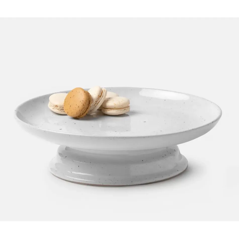 Marcus White Salt Glaze Cake Stand Stoneware Large, Pack of 2