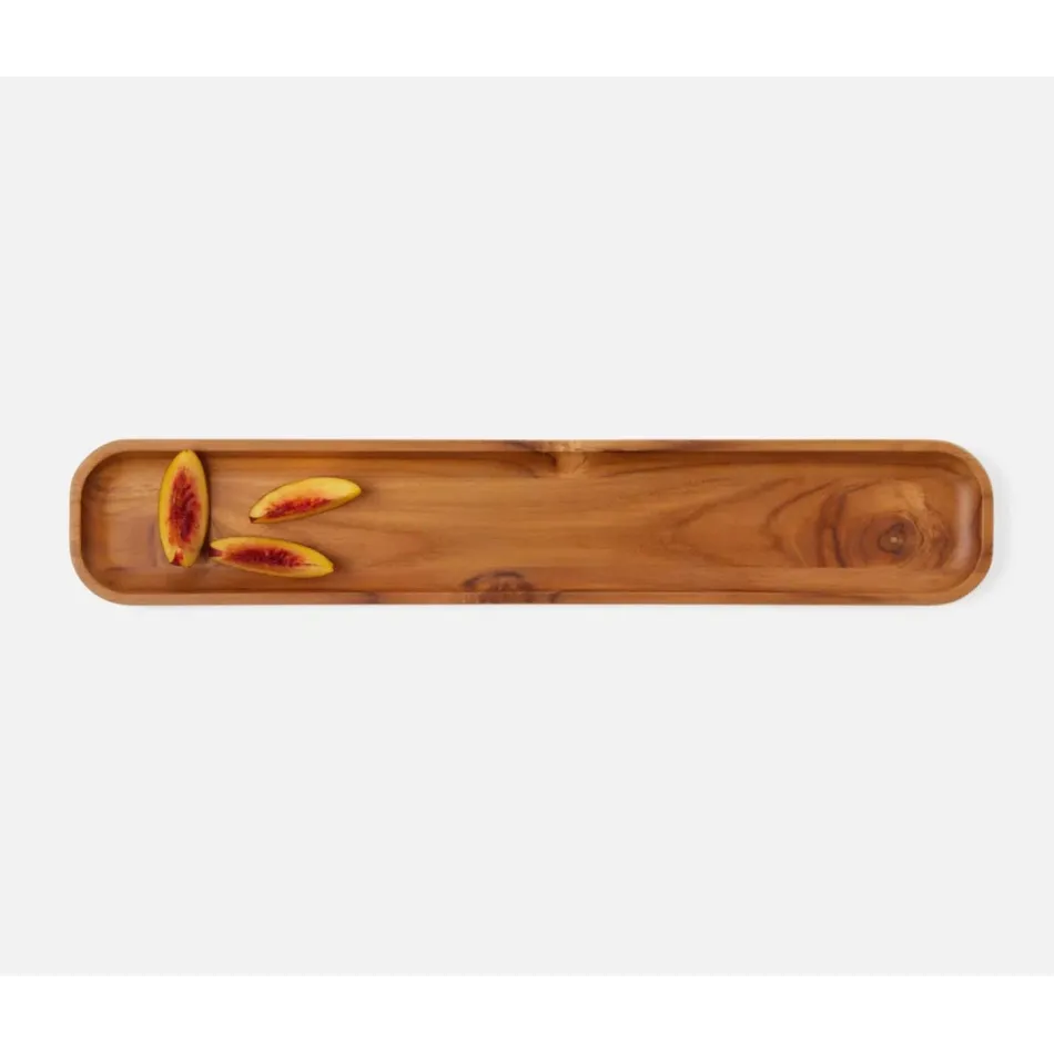 Nathan Natural Teak Serving Tray, Long, 22x4, Pack of 2