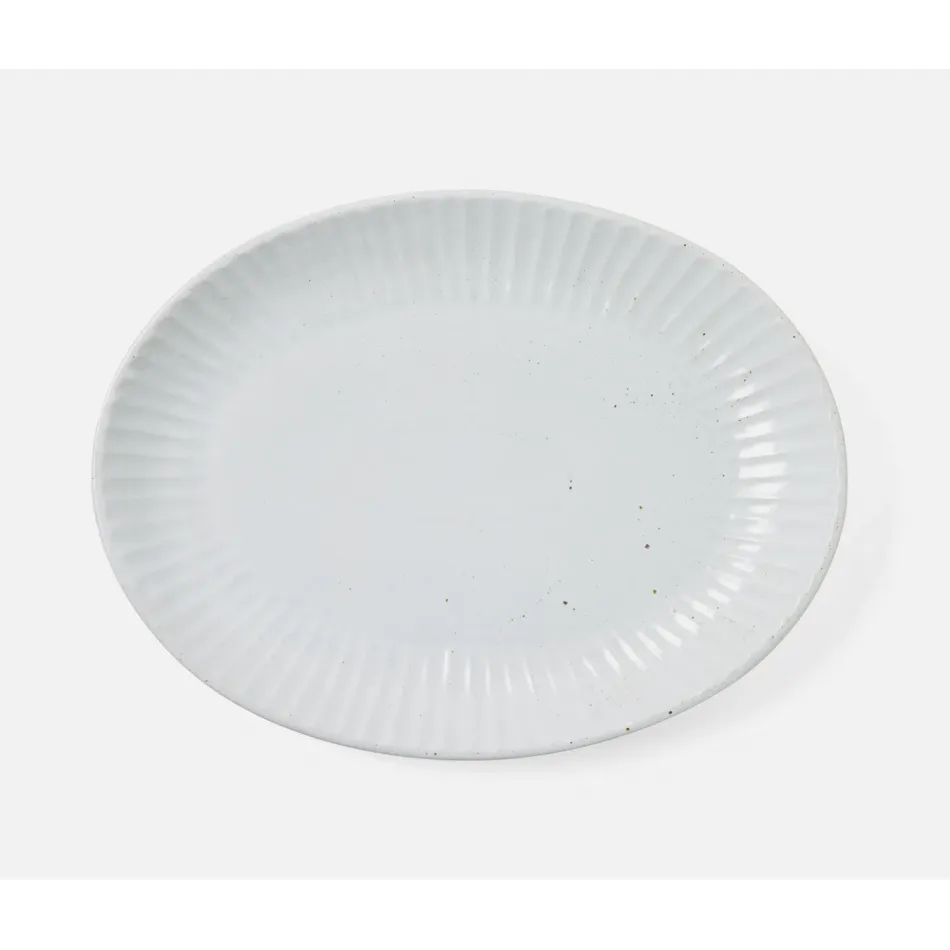 Nathalie Matte White, Scallop Design, Oval Serving Platter, Large, Pack of 2