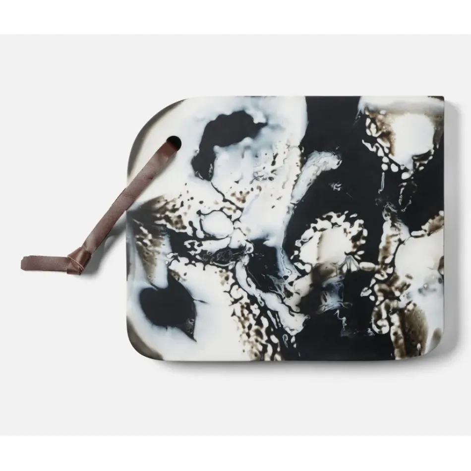 Noah Black Swirled Serving Board Resin