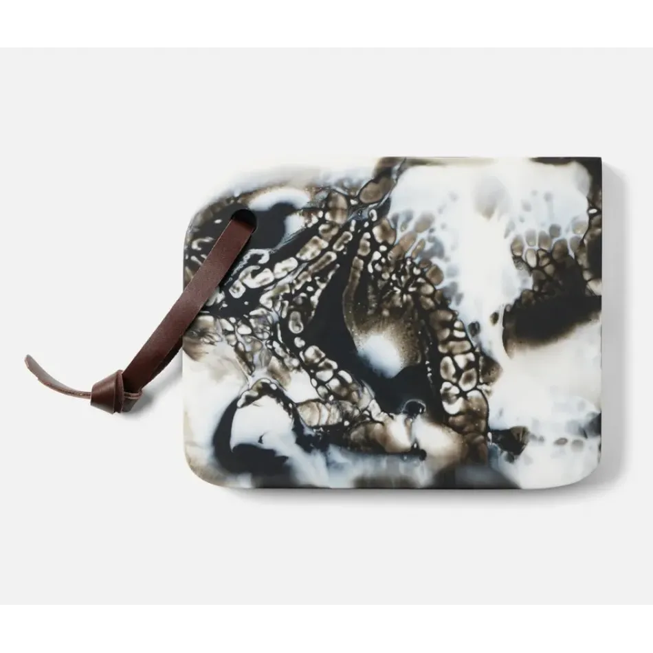 Noah Black Swirled Serving Board Resin Small