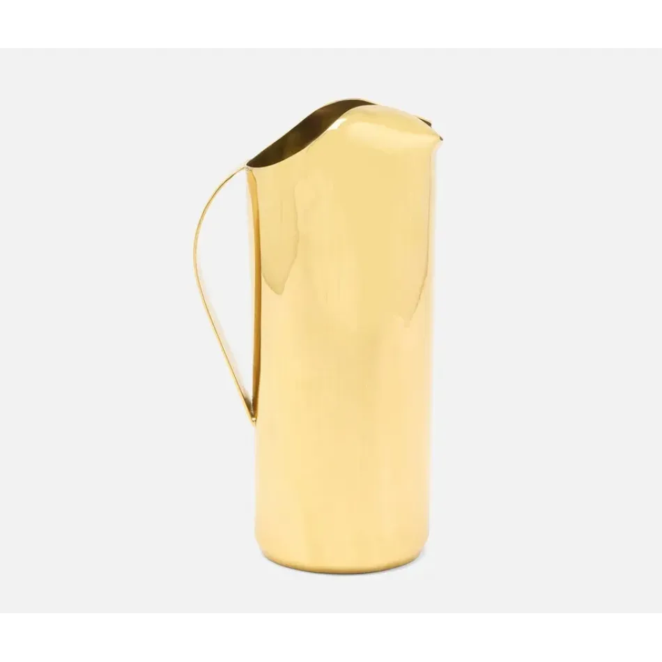 Renley Polished Gold, Pitcher, Brass