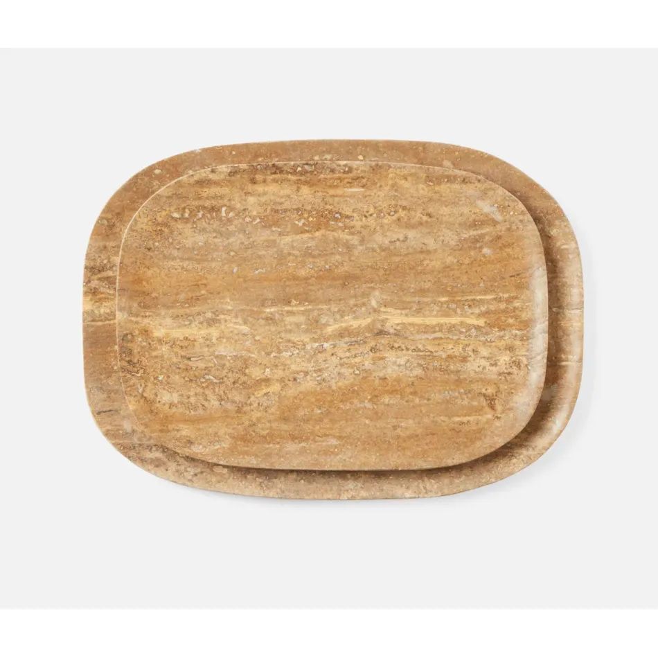 Rhea Noche, Serving Trays, Travertine, Set/2