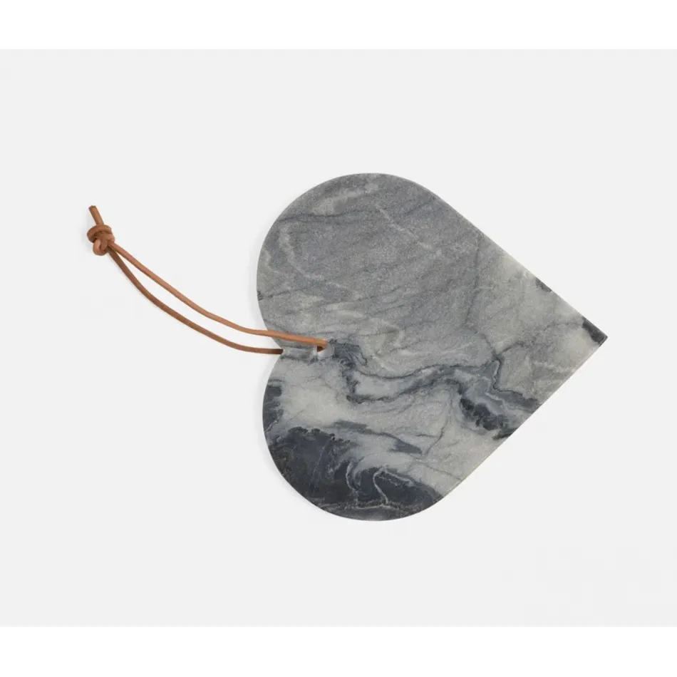 Riley Black/White, Heart Shape Serving Board, Marble