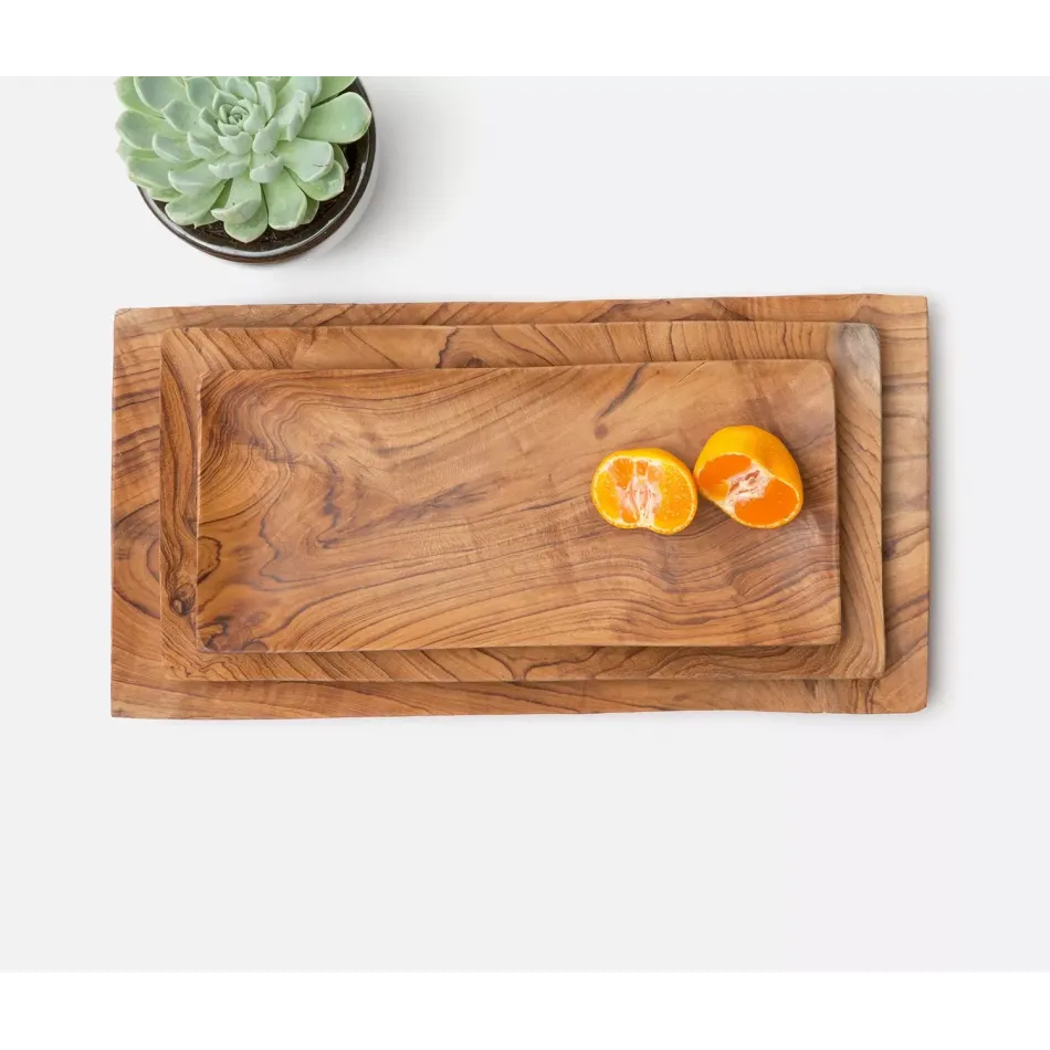 Rowan Natural Serving Trays Set/3