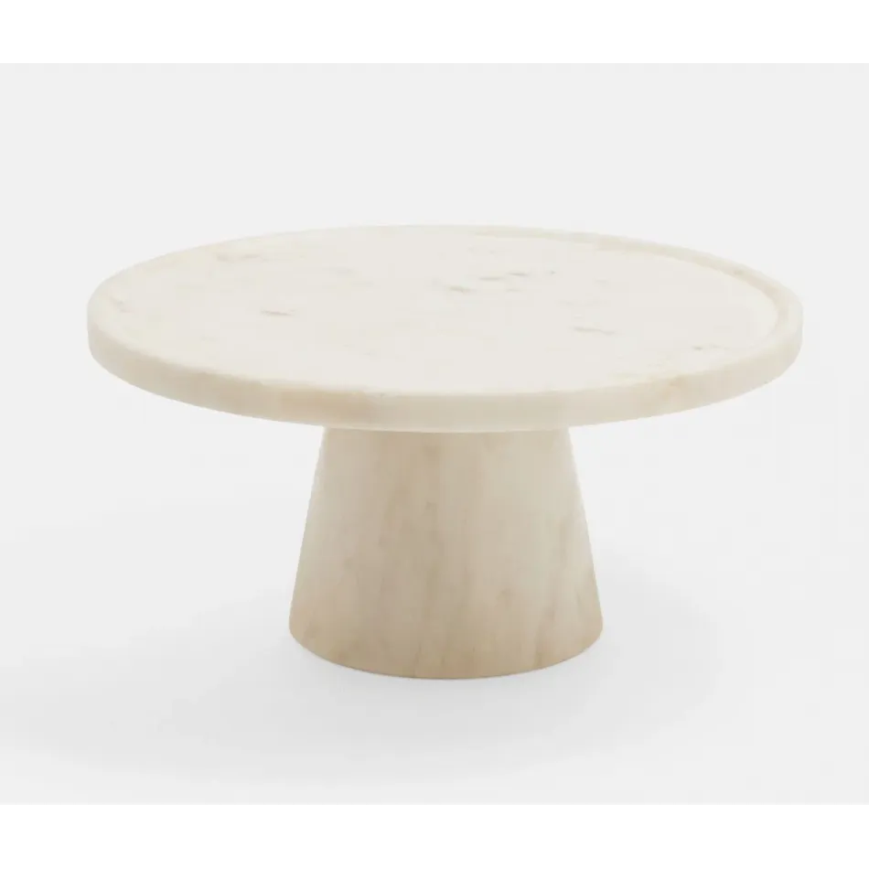 Samantha White Marble, Cake Stand, Medium, 9.5"Dx4.5"H