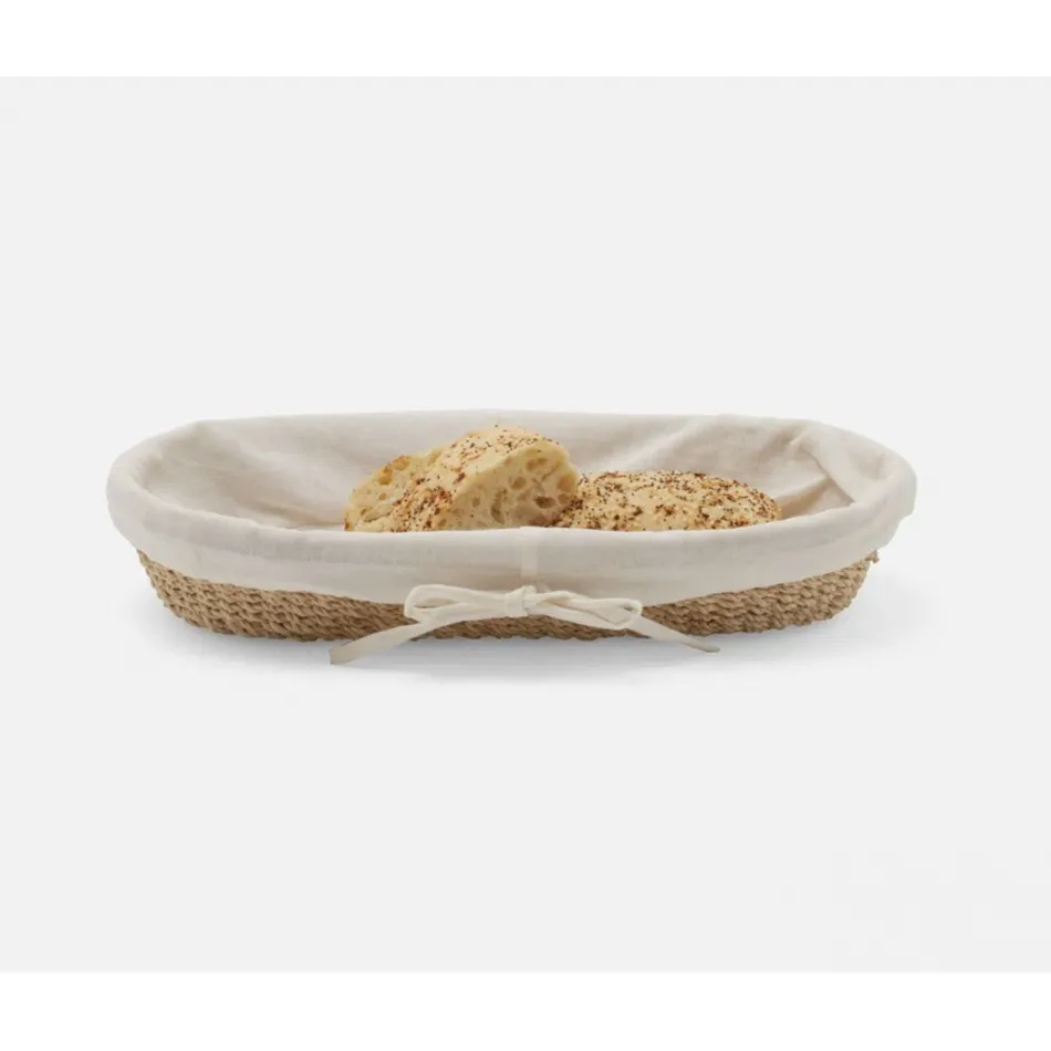Senna Bleached Abaca Oblong Tray with Liner, Small, Pack of 2