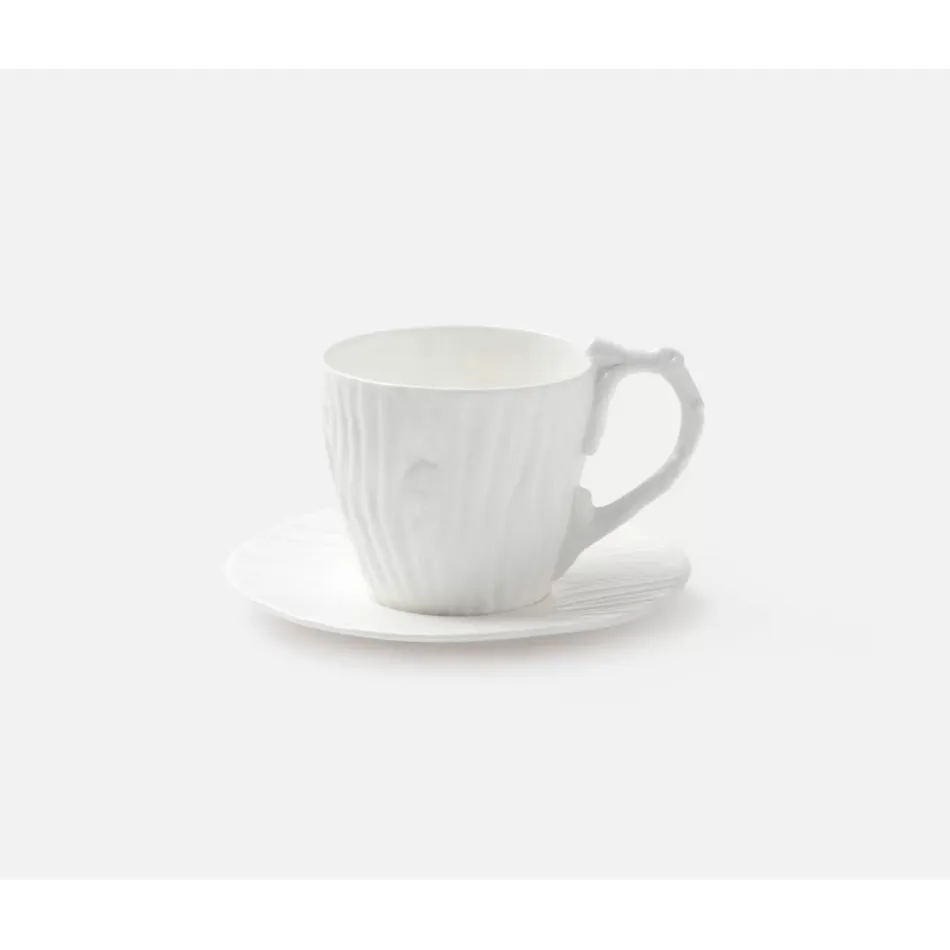 Willa White Faux Bois, Cup/Saucer, Porcelain, Pack of 4