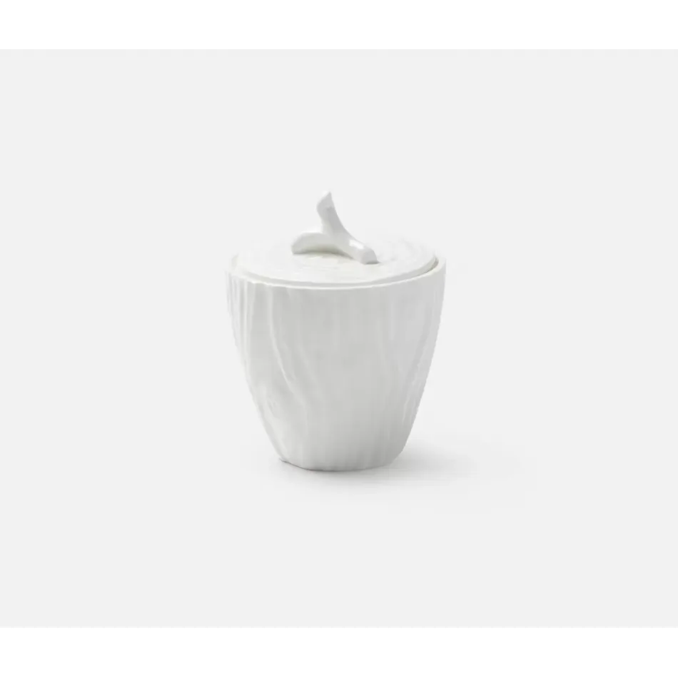 Willa White Faux Bois, Sugar Pot, Porcelain