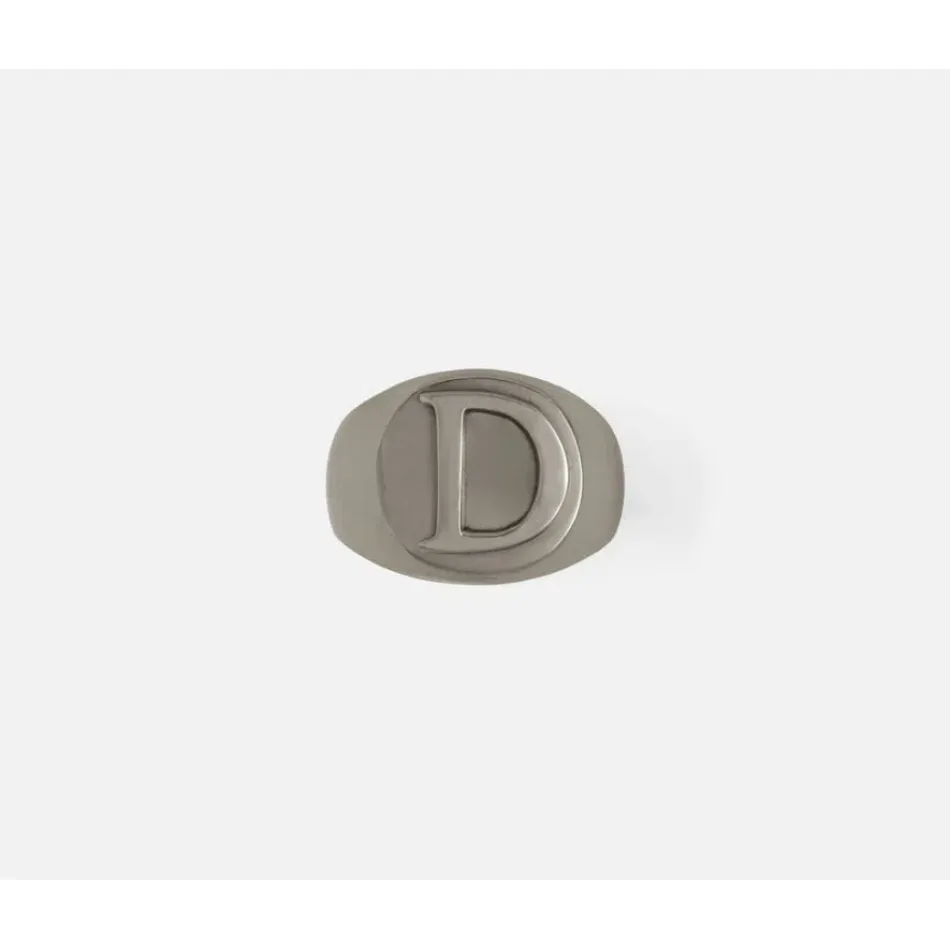 Clark Antique Pewter Napkin Ring Letter D