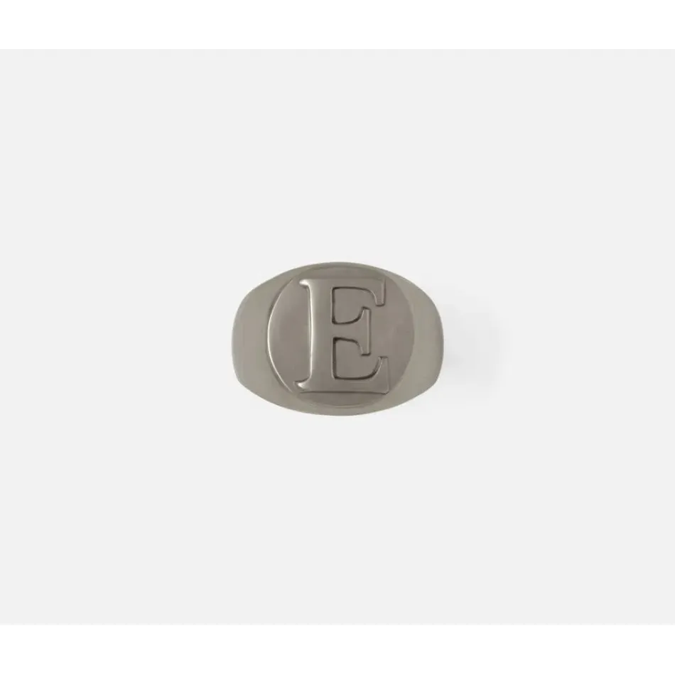 Clark Antique Pewter Napkin Ring Letter E