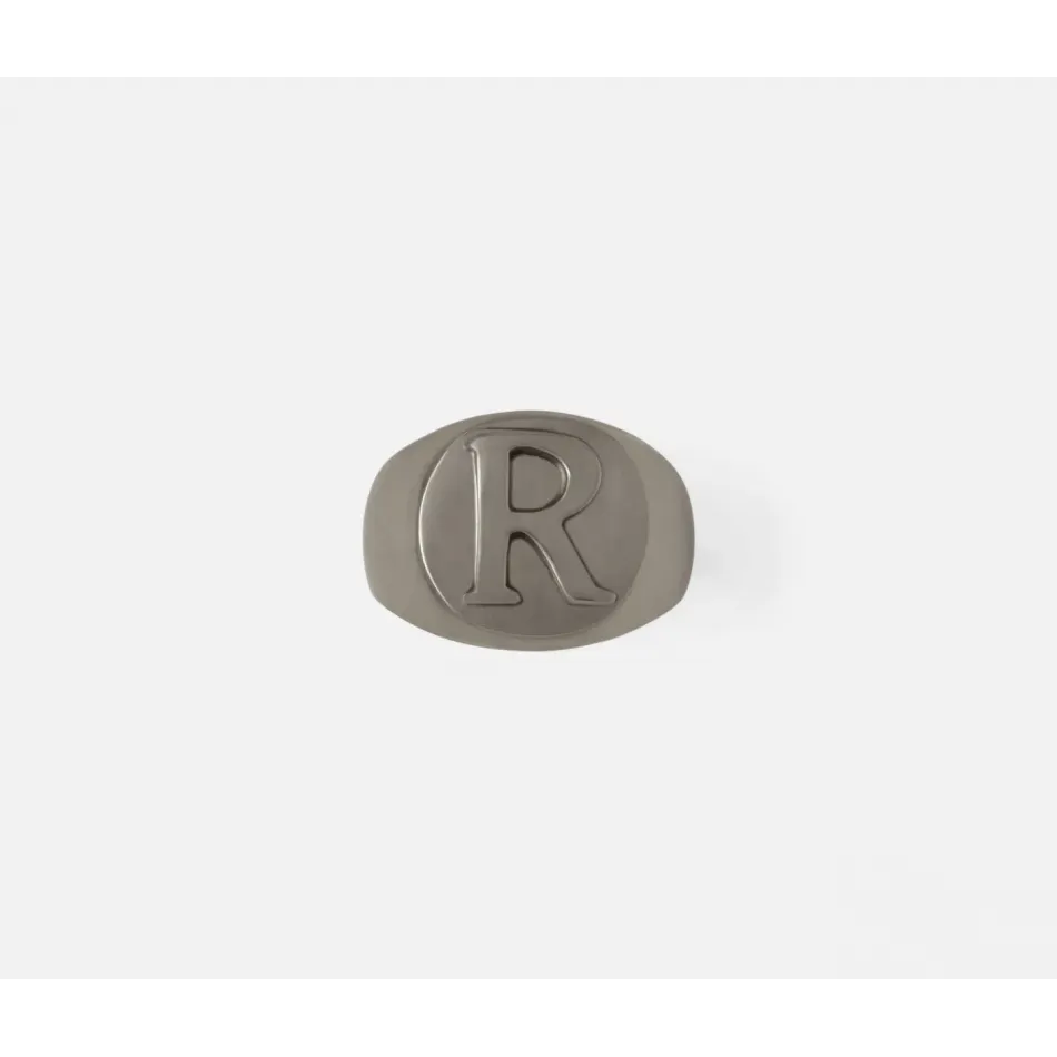 Clark Antique Pewter Napkin Ring Letter R