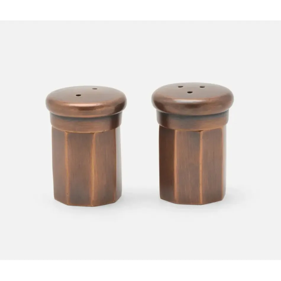 Duke Bronze, Set of 2 Salt and Pepper Shakers, Metal, Boxed