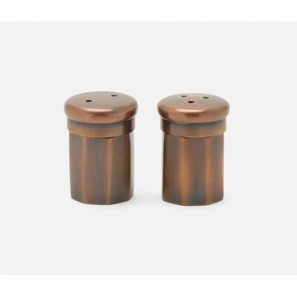 Duke Bronze, Set of 2 Salt and Pepper Shakers, Mini, Metal, Boxed