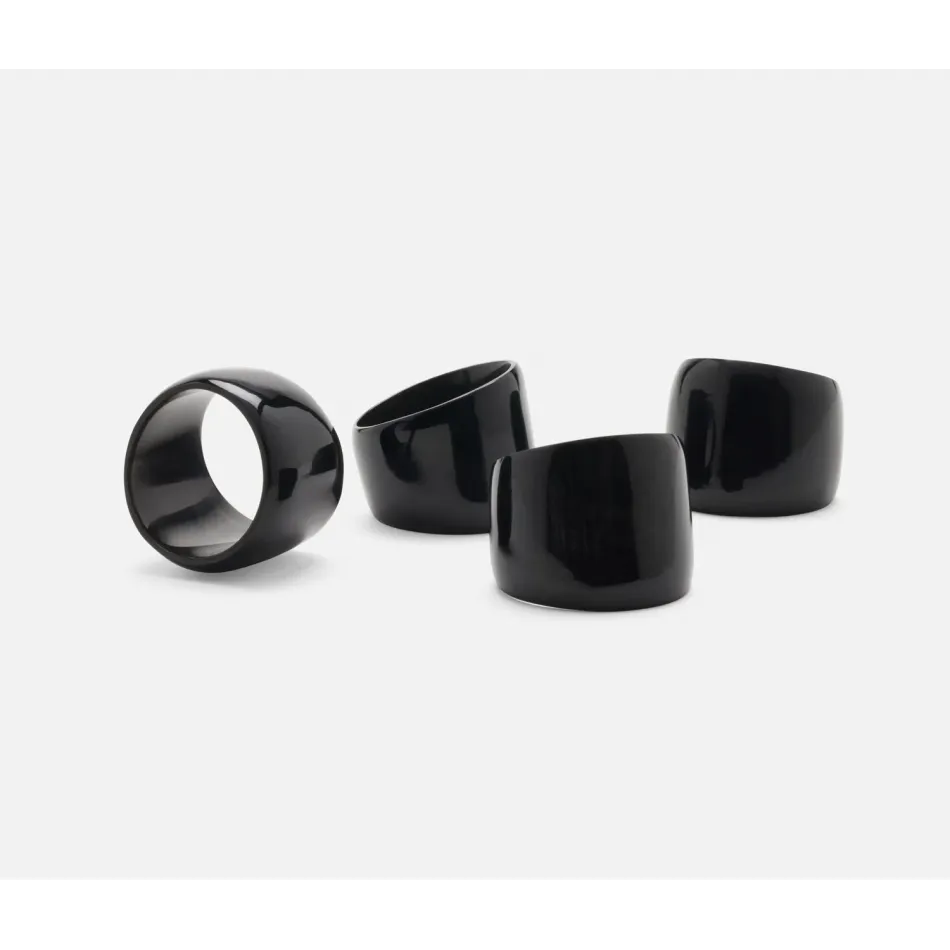 James Black, Napkin Ring, Horn, Boxed Set of 4