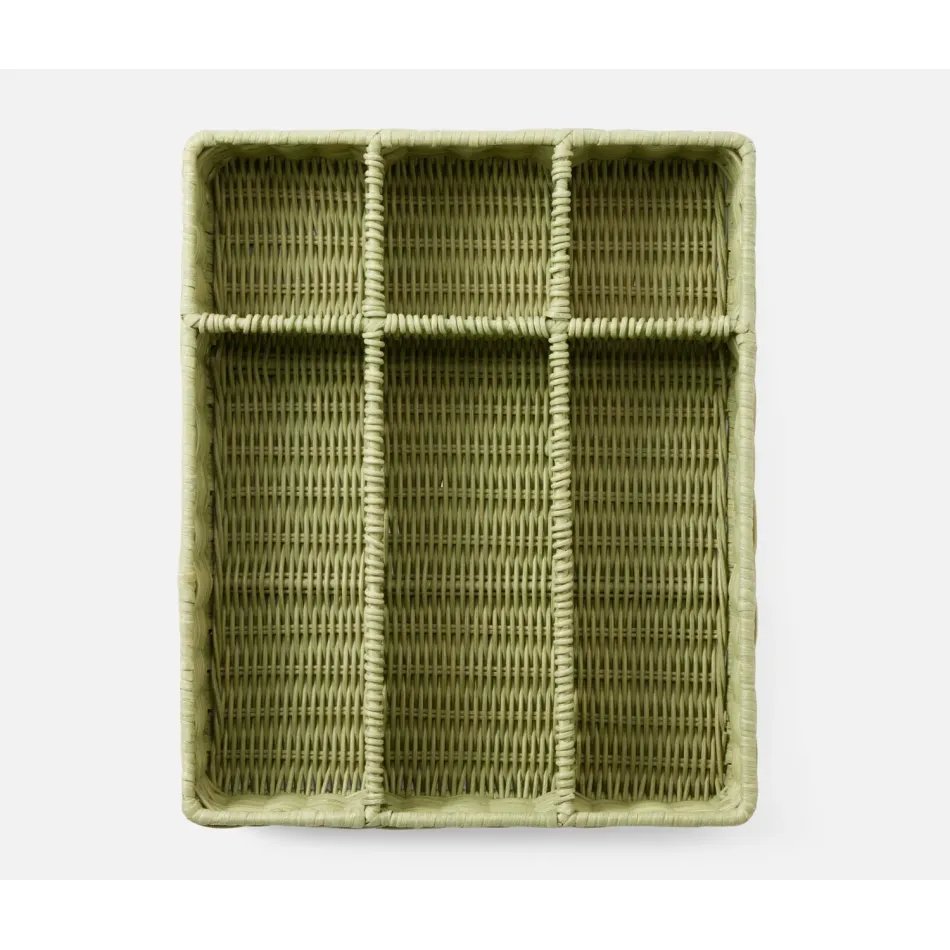 Micaela Mint Green, Flatware Holder, Rattan