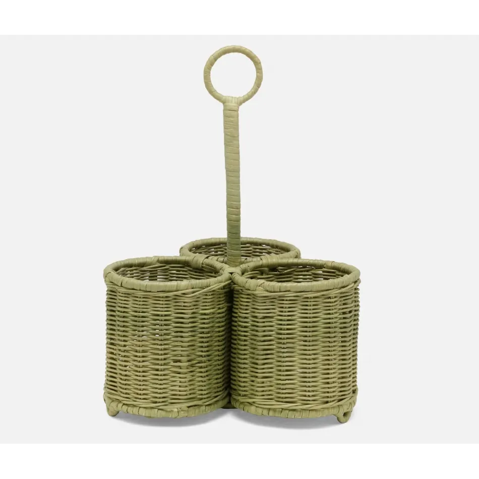 Micaela Mint Green, Wine Bottle Holder, Rattan
