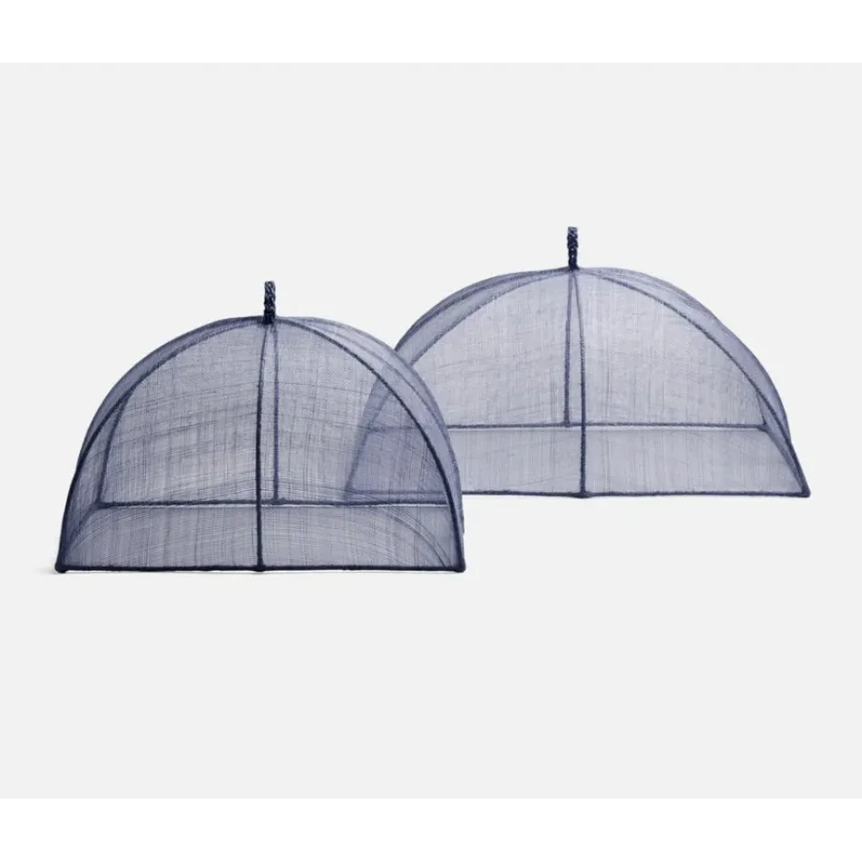 Rachel Slate Blue, Food Cover, Rectangular, Sinamay, Set/2