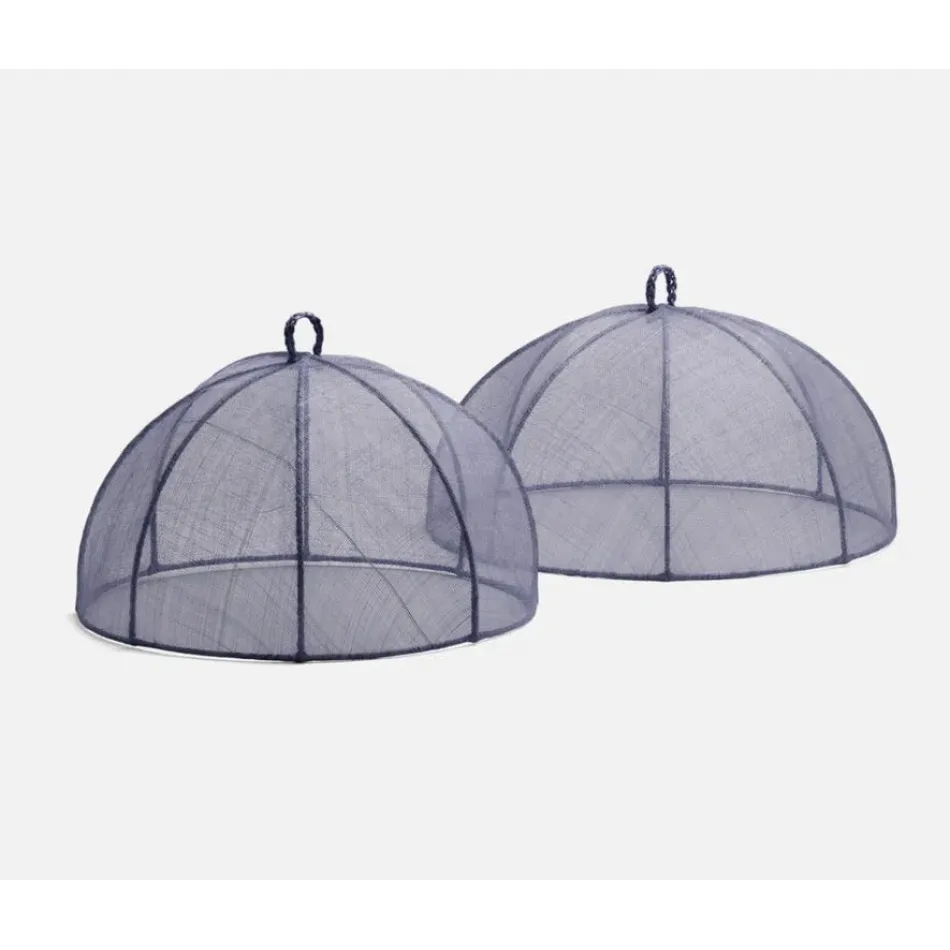 Rachel Slate Blue, Food Cover, Round, Sinamay, Set/2