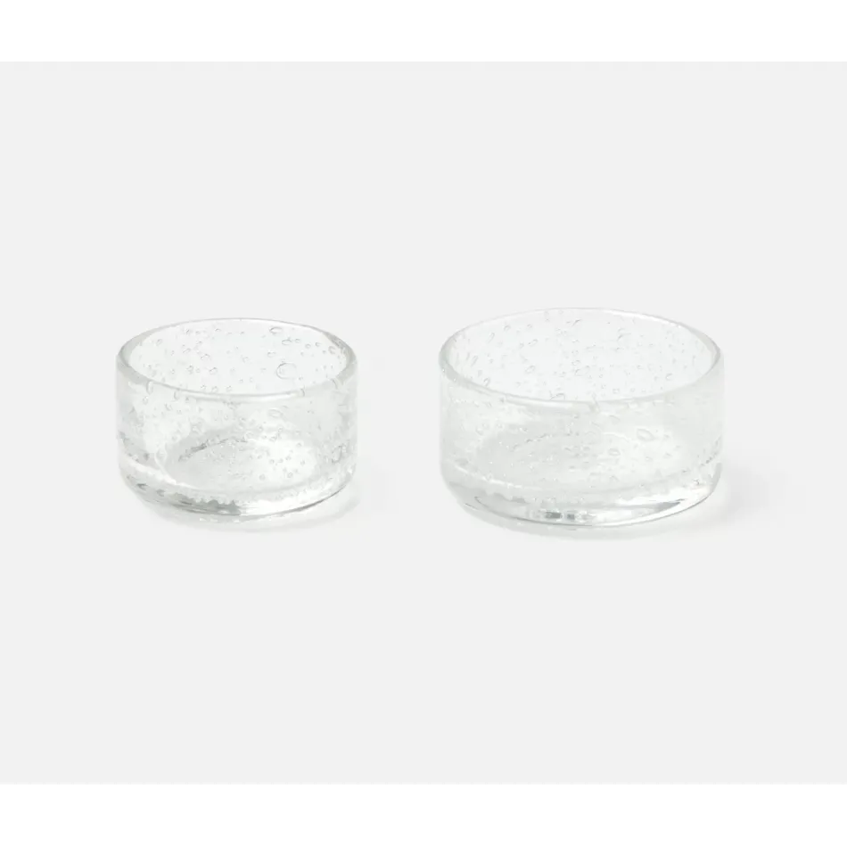 Vista Round Mini Bowls, Clear Hand Blown Glass, Boxed Set of 4