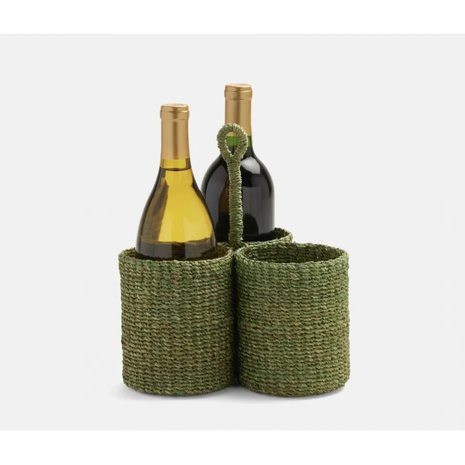 Voru Green, Wine Bottle Holder, Abaca Fiber