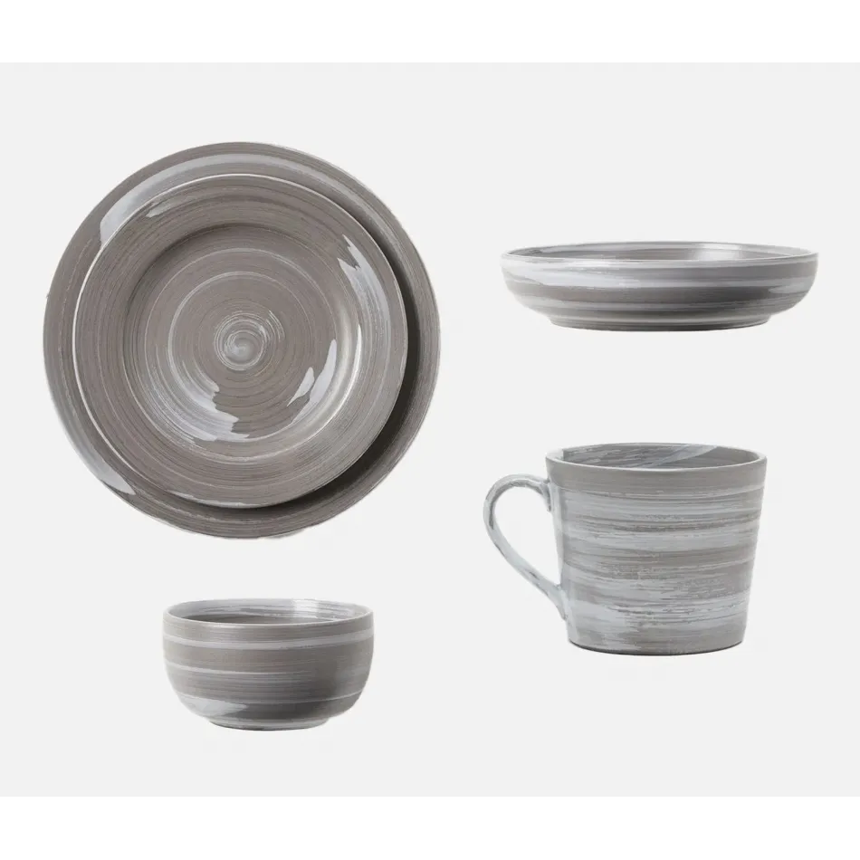 Wyatt Gray Marble Glaze, Cereal/Ice Cream Bowl, Stoneware, Pack of 4