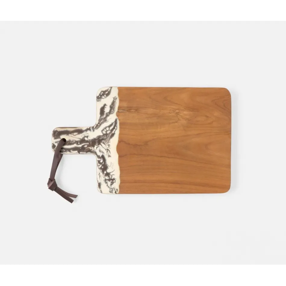 Austin Brown Swirled Serving Board Resin/Natural Teak 19.5X12