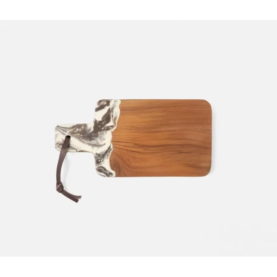 Austin Brown Swirled Resin/Natural Teak Serving Board 16.5X8