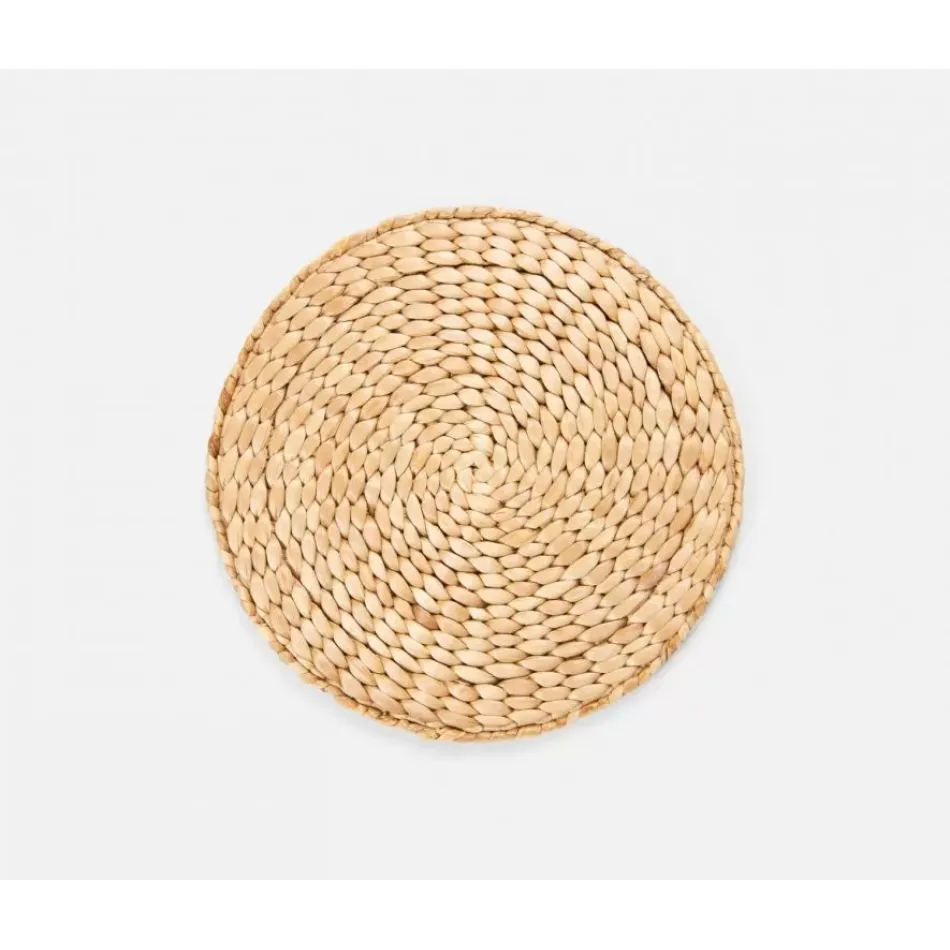 Clayton Natural Round Placemat Water Hyacinth, Pack of 4