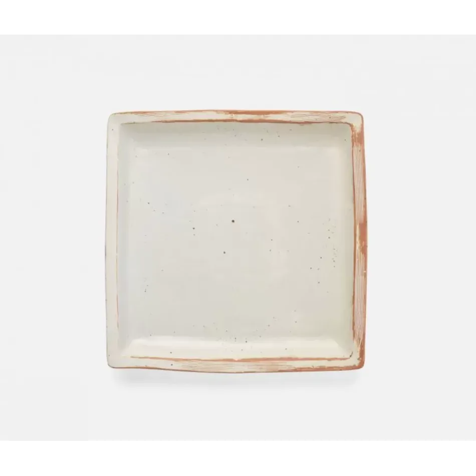 Dawson Large Rustic White Square Serving Platter, Pack of 2