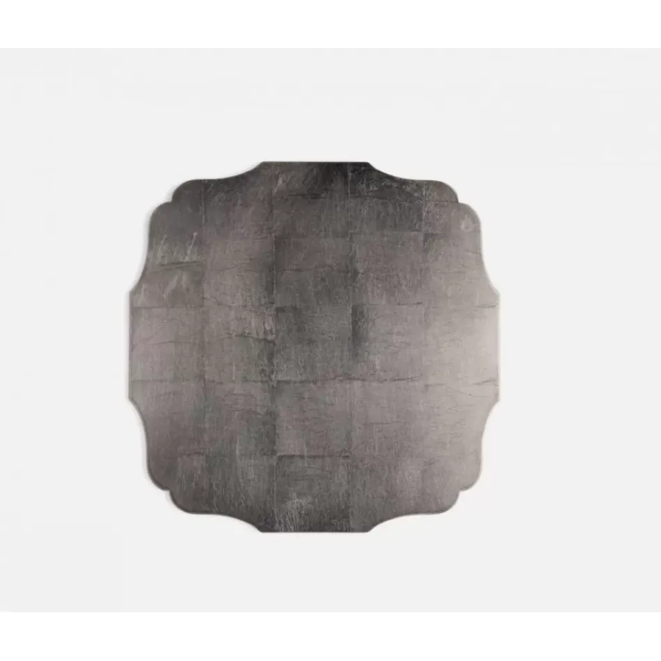 Isabelle Dark Gray, Placemat, Silver Leaf, Pack of 2