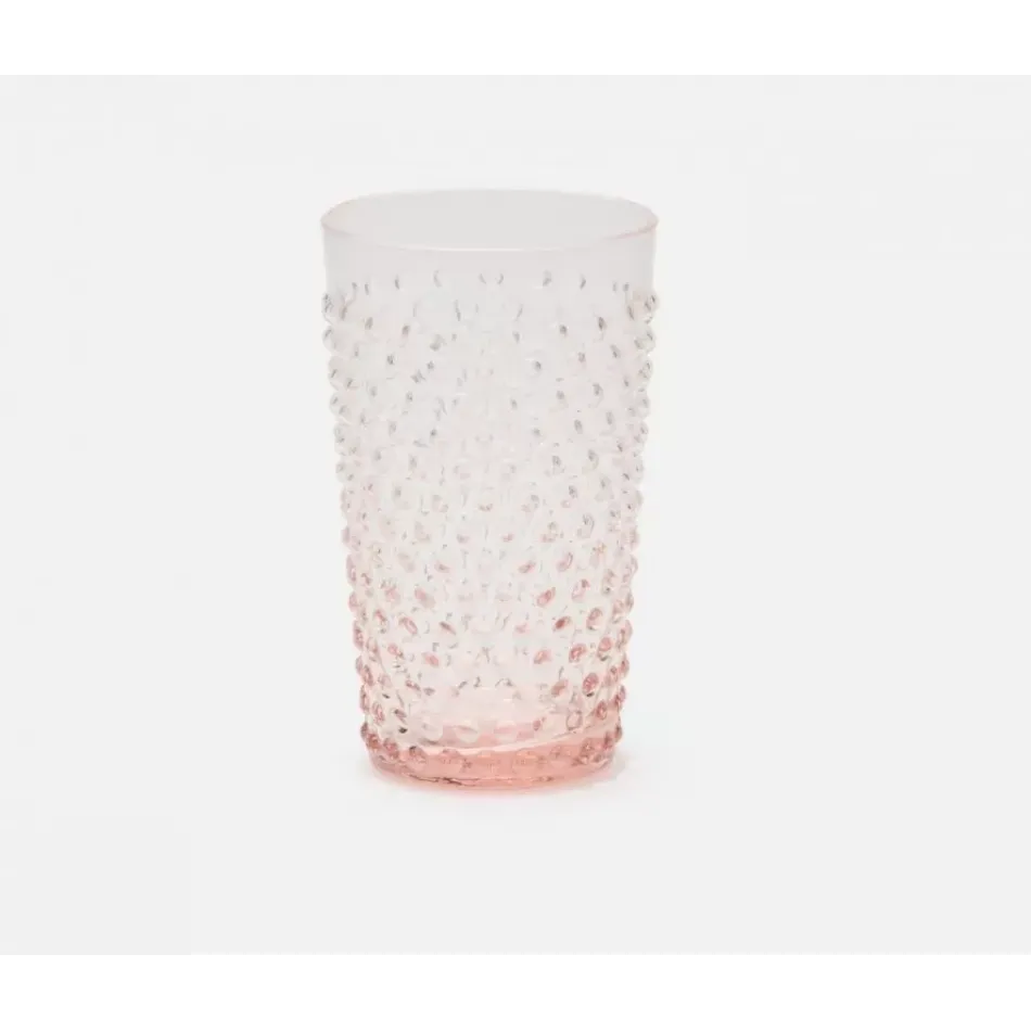 Sofia Pink Highball Glass, Hand Blown, Pack of 6