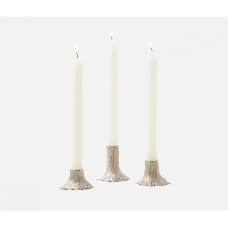 Griffin Tarnished Silver, Candle Holders, Brass, Set/3