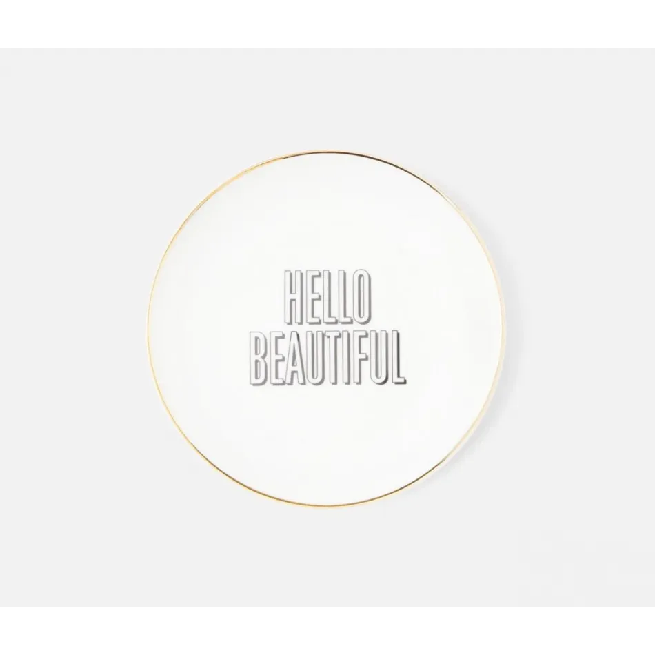 Sabrina Hello Beautiful, White Porcelain, Bread Plate, Pack of 4