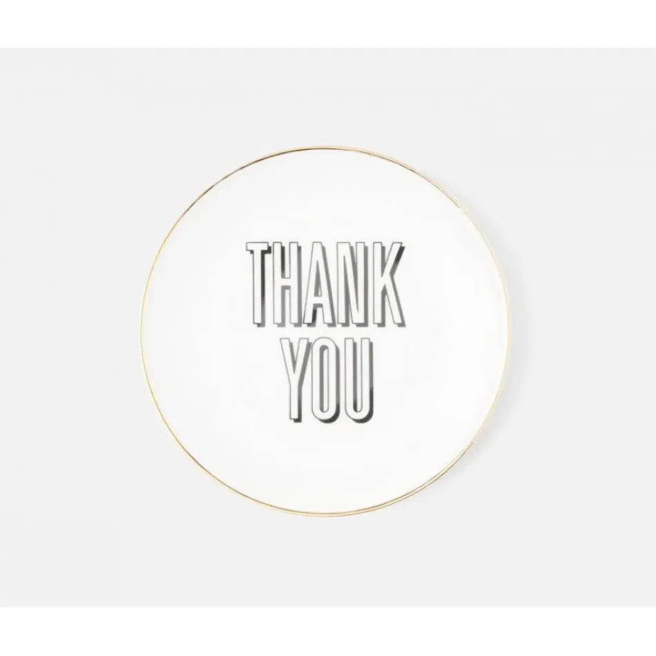 Sabrina Thank You, White Porcelain, Bread Plate, Pack of 4