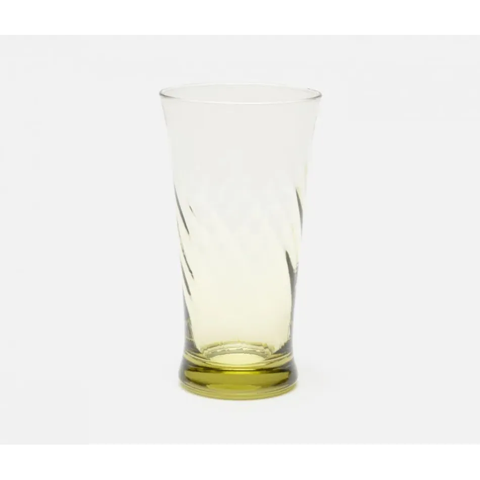 Colette Sage Green, Highball Glass, Hand Blown, Pack of 6