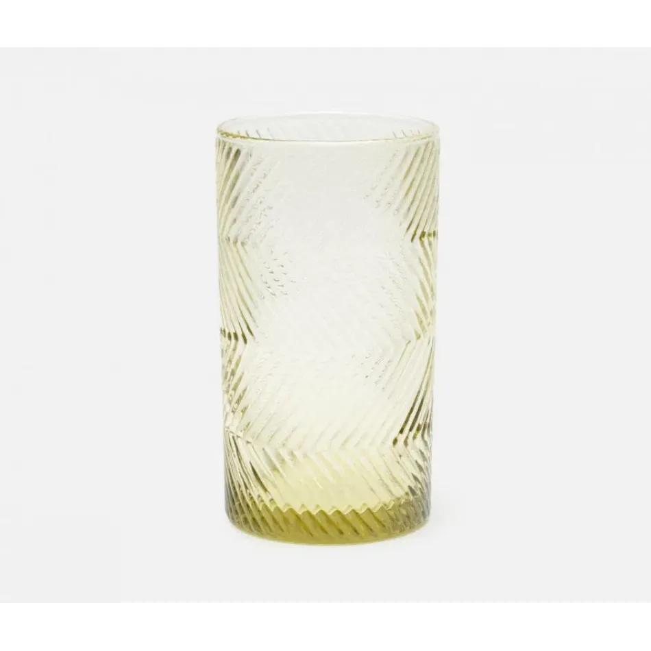 Finley Sage Green, Highball Glass, Hand Blown, Pack of 6