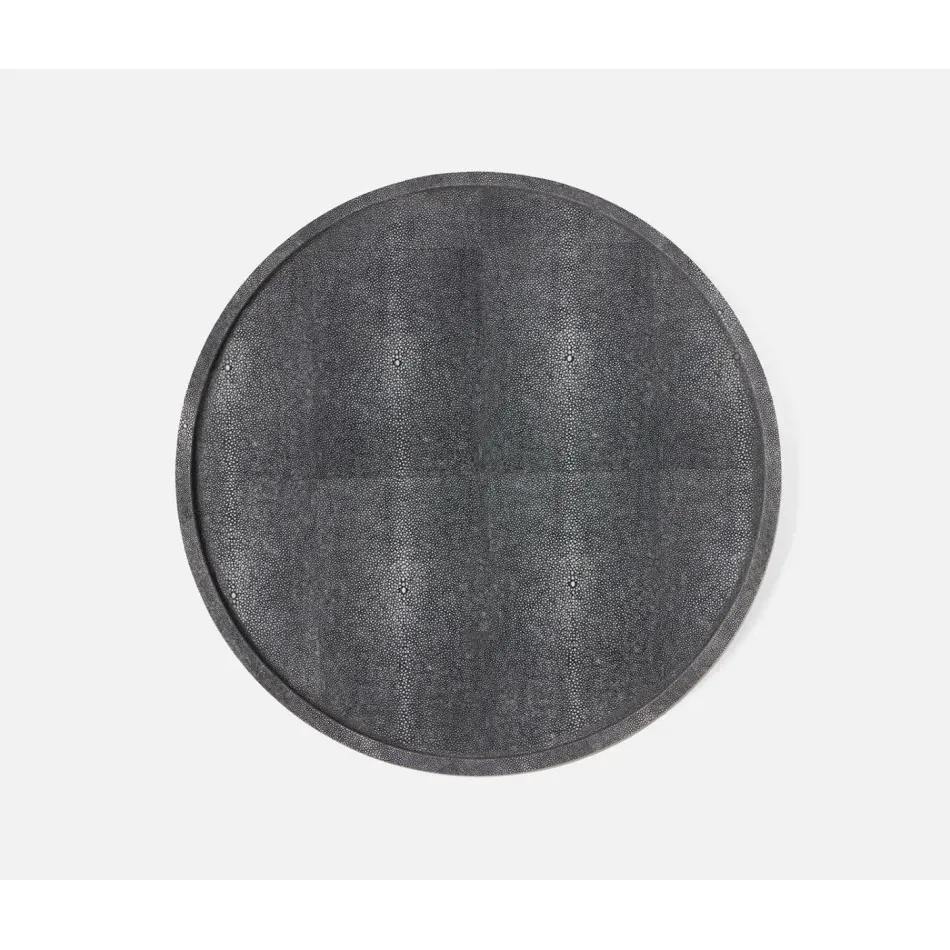 Calvin Cool Gray Lazy Susan Realistic Faux Shagreen 18"D