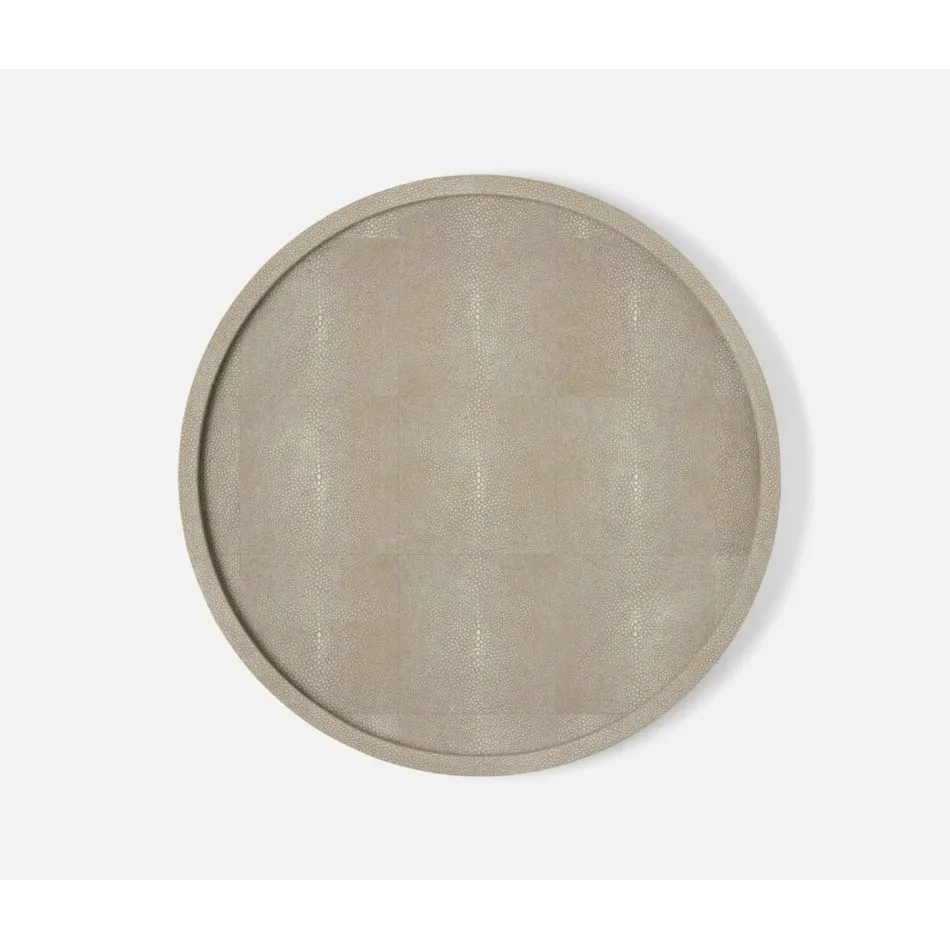 Calvin Sand, Lazy Susan, Realistic Faux Shagreen, 18"D