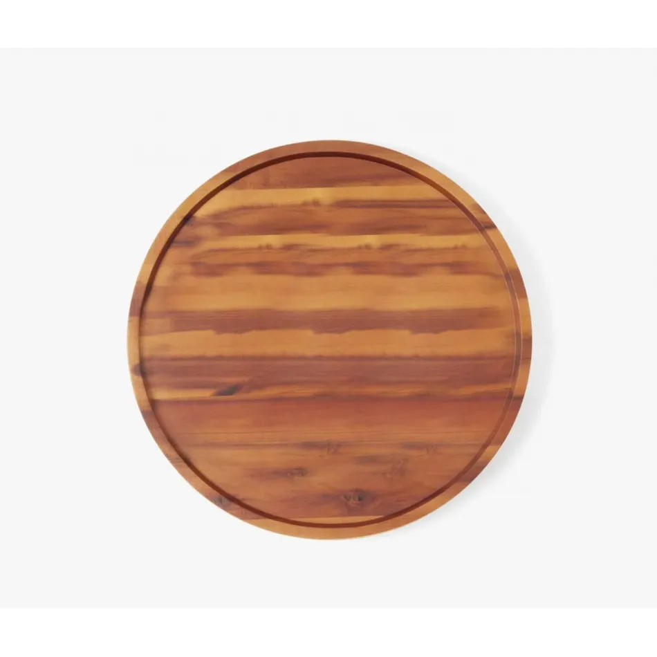 David Natural Acacia Wood Lazy Susan 18"D