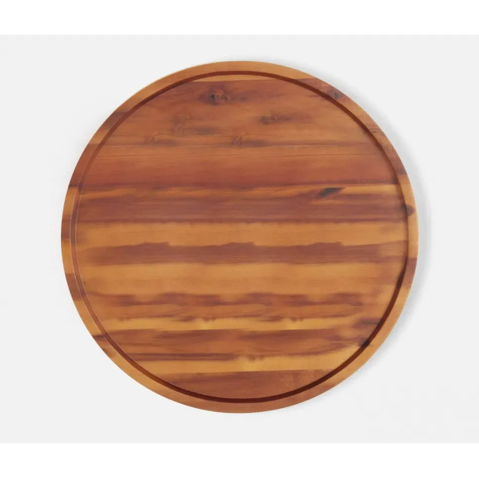 David Natural Acacia Wood, Lazy Susan, 24"D