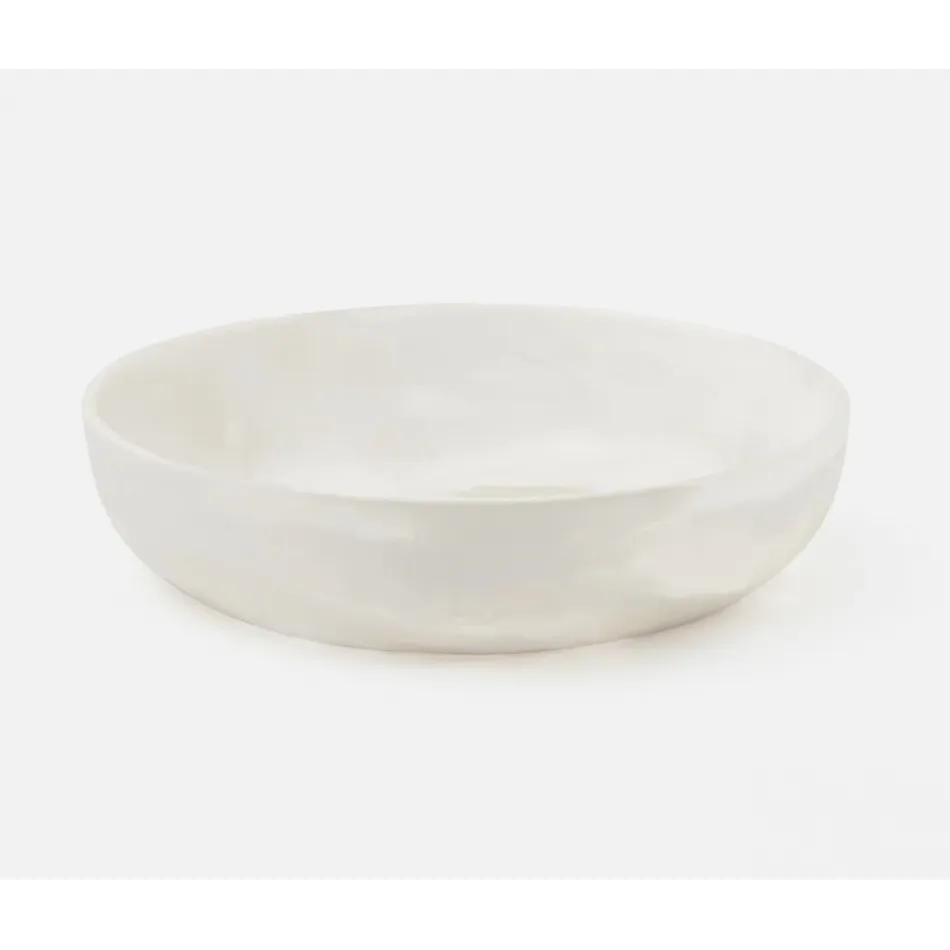 Hugo White Swirled Serving Bowl Resin Large