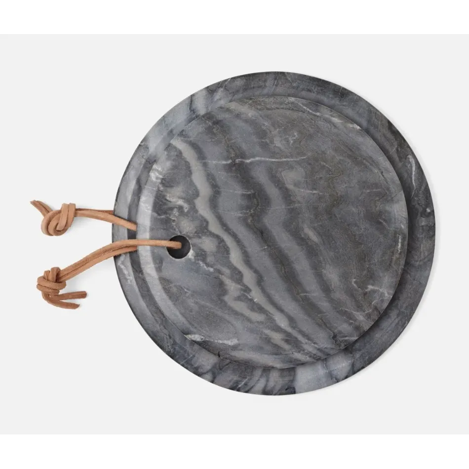 Viola Gray Marble, Round Serving Boards, Set/2