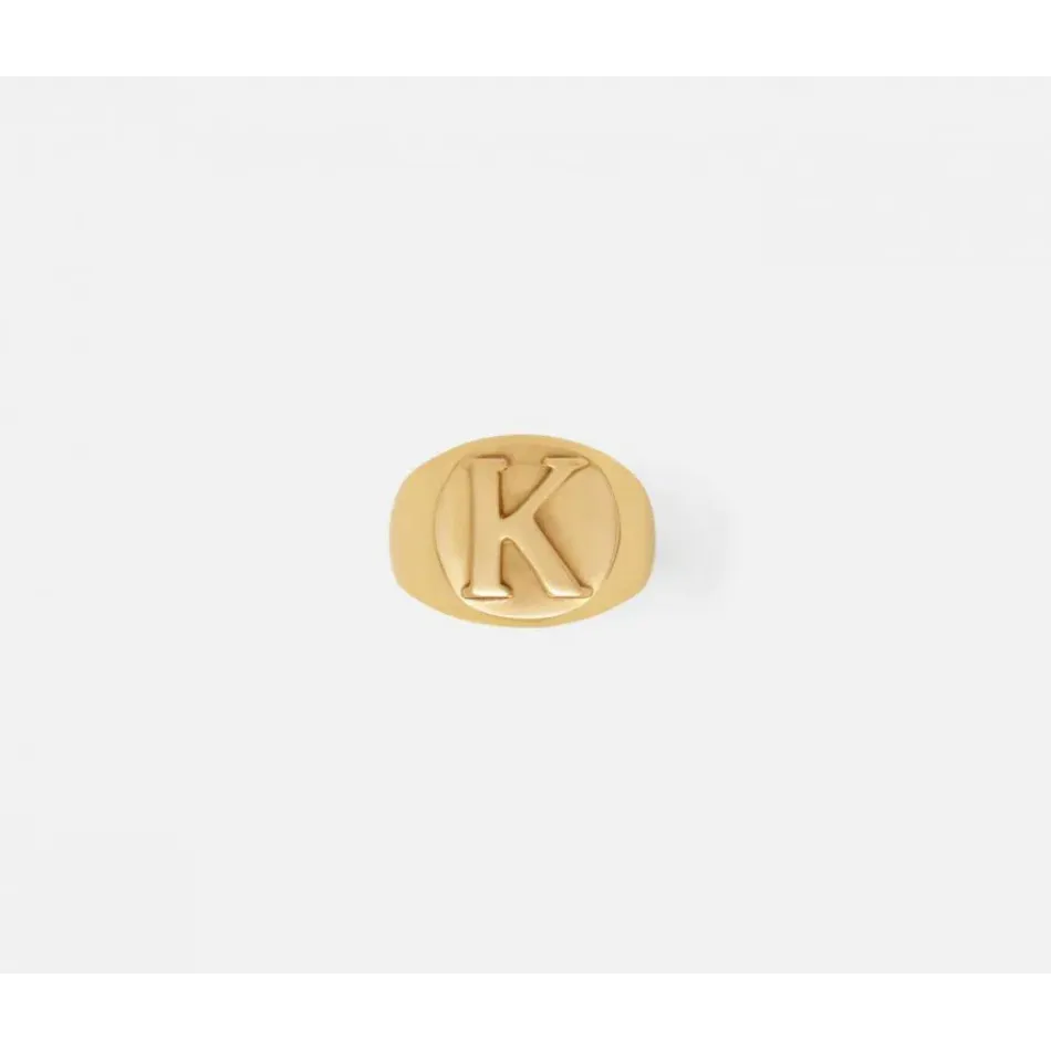 Clark Gold Napkin Ring, Letter K