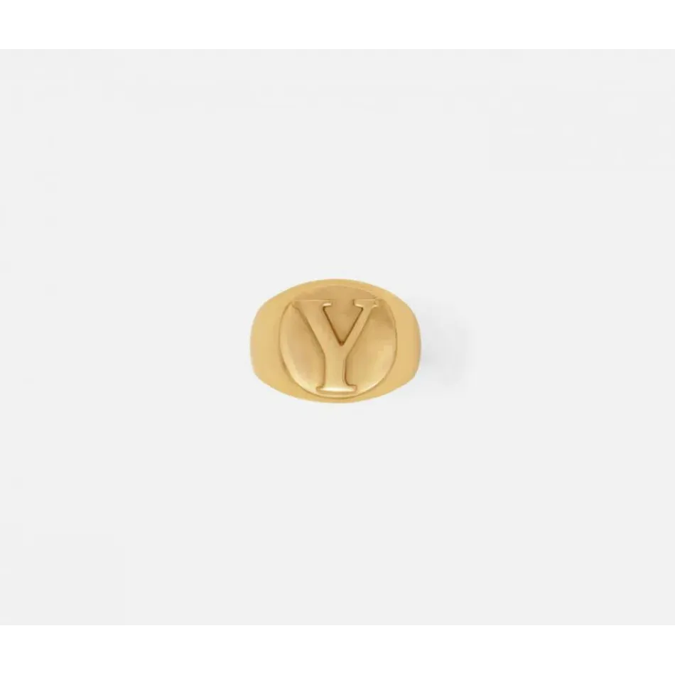 Clark Gold Napkin Ring, Letter Y