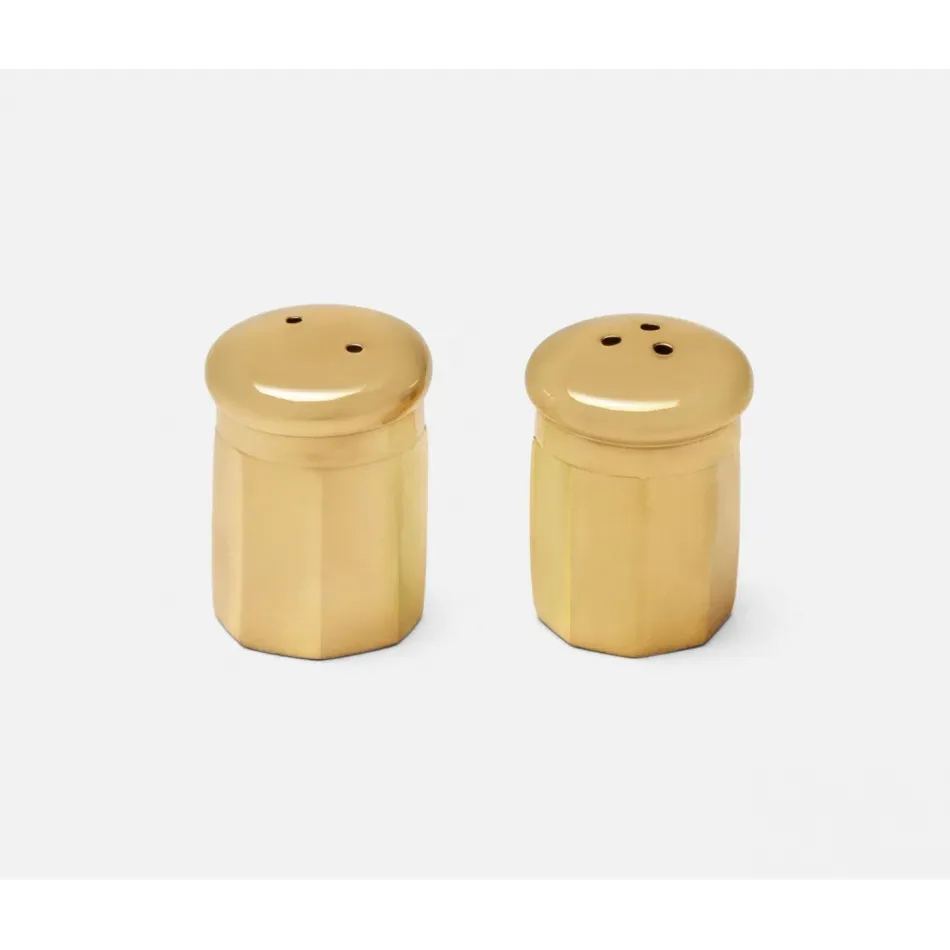 Duke Gold, Set of 2 Salt and Pepper Shakers, Mini, Metal, Boxed