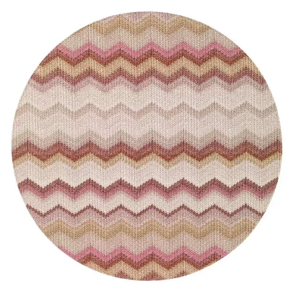 Bargello Mauve 15" Round Placemats, Set of Four