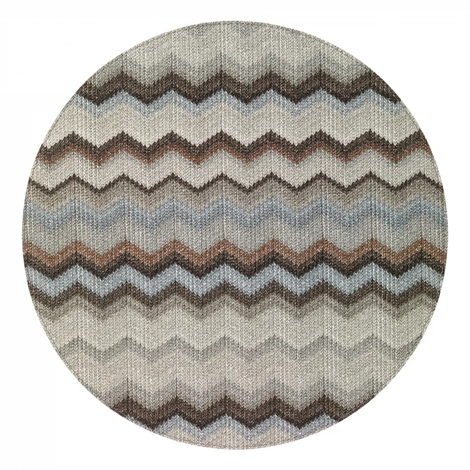 Bargello New Blue 15" Round Placemats, Set of 4