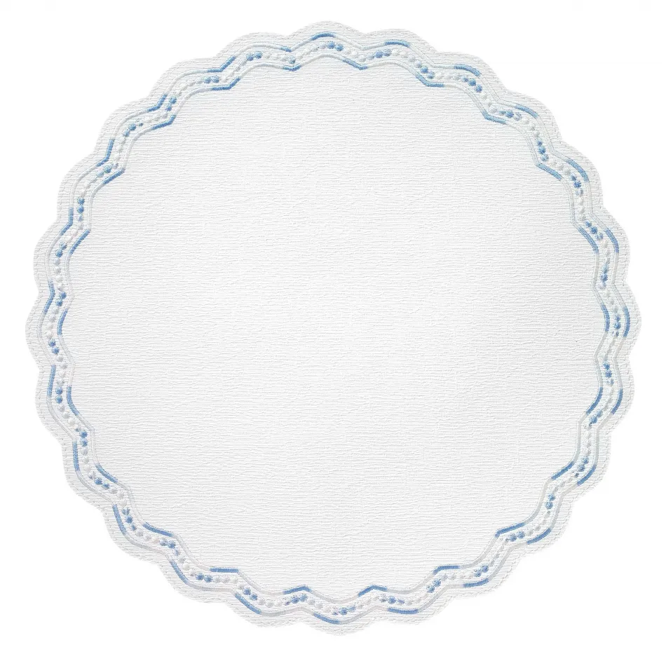 Belgravia Blue 15" Round Placemats, Set of 4