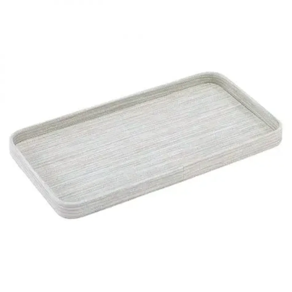 Grasscloth Celadon Rounded VanityTray